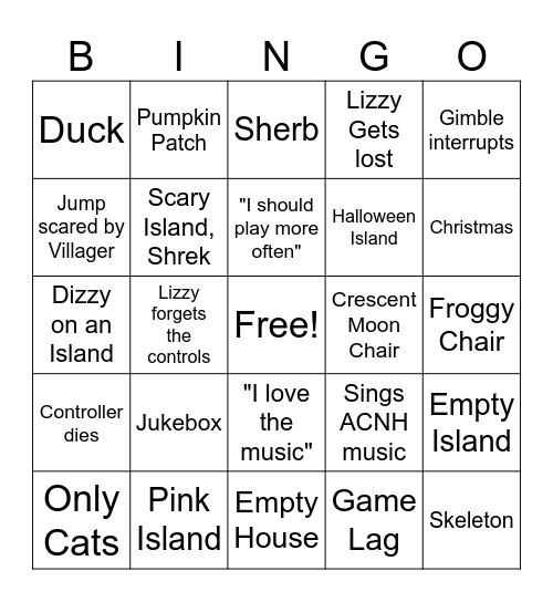 Scavenger Hunt Bingo Card