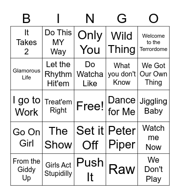 Old School Dance Bingo Card