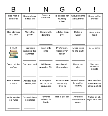 Find someone who... Bingo Card