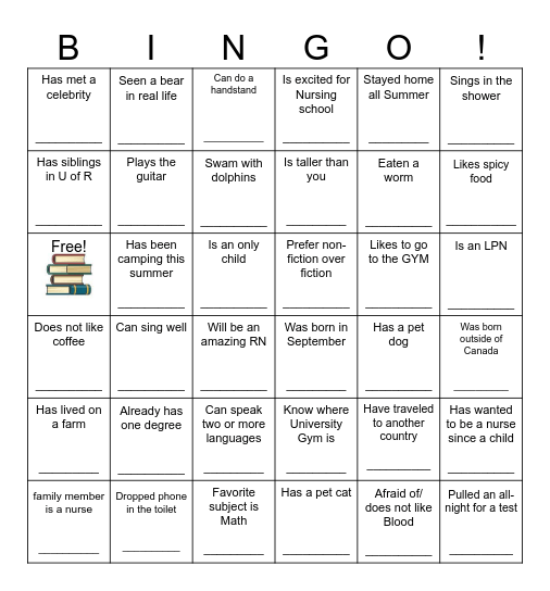 Find someone who... Bingo Card