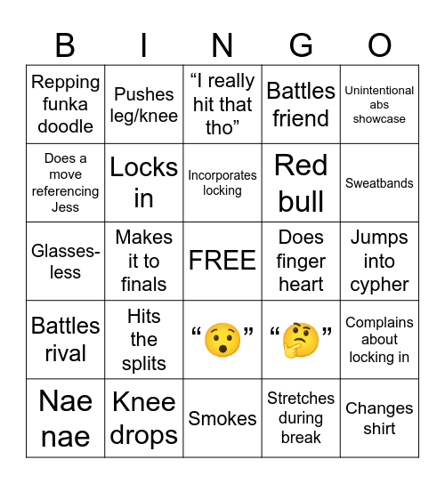 Battle Derk Bingo Card