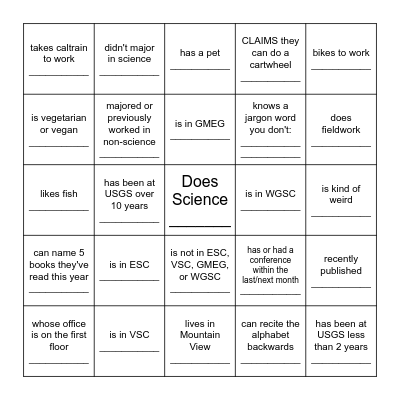 Find someone who... Bingo Card