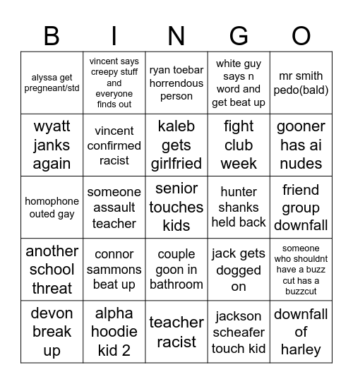 2024-2025 pchs bingo Card