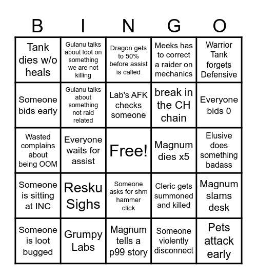 VP BINGO! Bingo Card