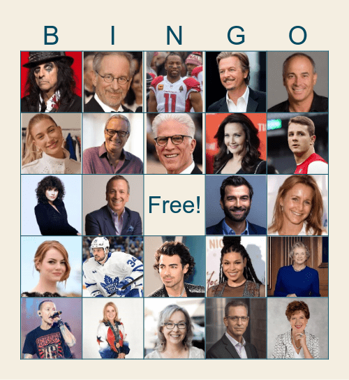 Game 4 - Images of People Bingo Card