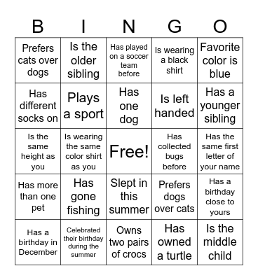 Find Someone Who… Bingo Card