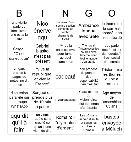 Bingo personnalcomputer Bingo Card