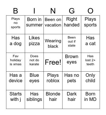 Tiger Paw Camp Bingo Card