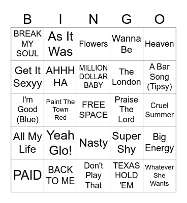 2022 - 2024 Bingo Card