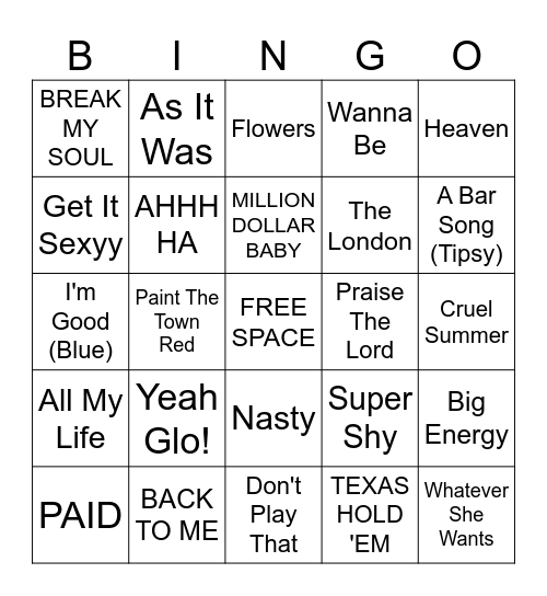 2022 - 2024 Bingo Card