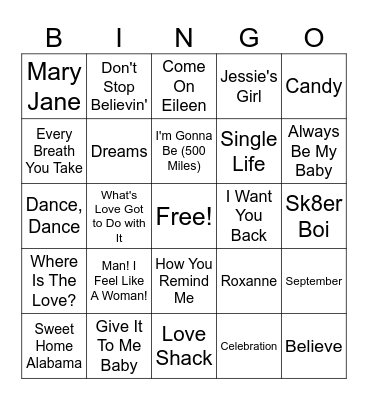 CLASSICS Bingo Card