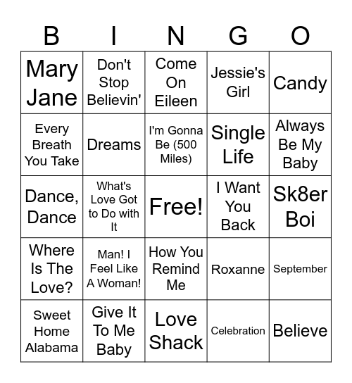 CLASSICS Bingo Card