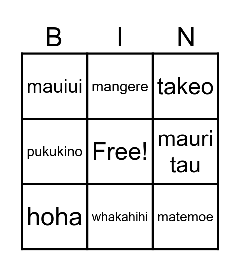 Emotions in reo Bingo Card