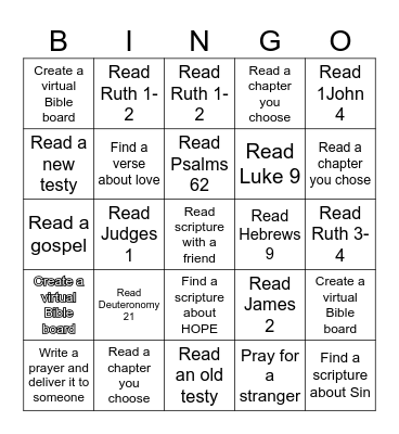 Bible Bingo Card