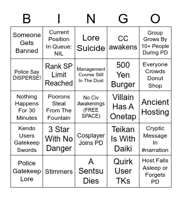 DESPERATION BINGO! Bingo Card