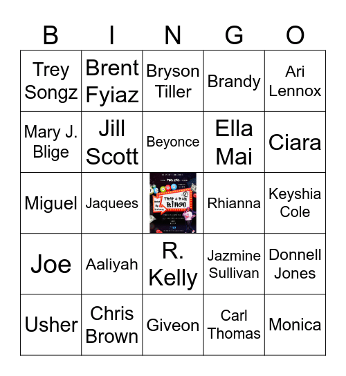 R&B BINGO Card