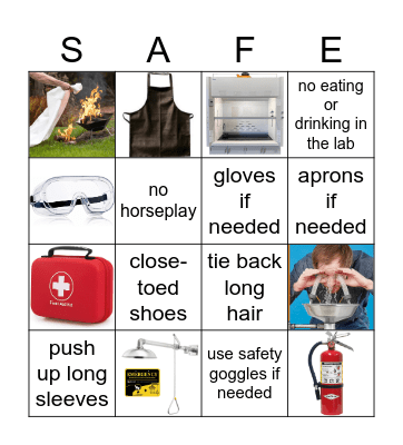 Lab Safety Bingo Card