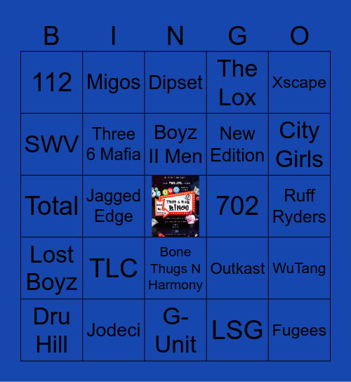 Trap R&B Bingo Card