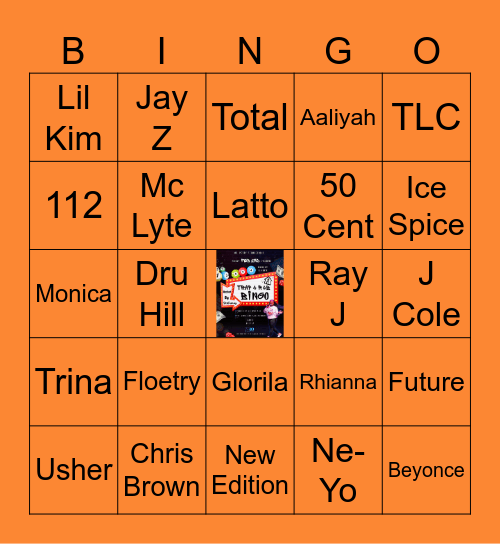 Trap R&B Bingo Card