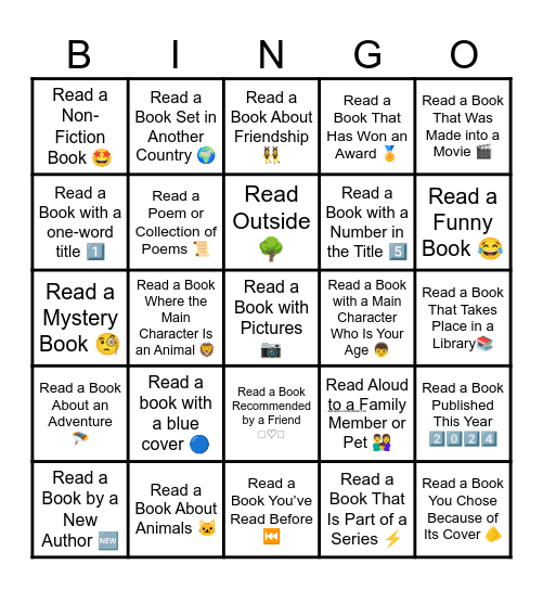 READING CHALLENGE 2️⃣0️⃣2️⃣4️⃣ Bingo Card