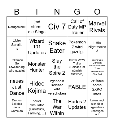 ONL 2024 Bingo Card