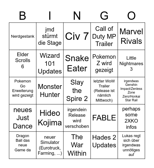 ONL 2024 Bingo Card