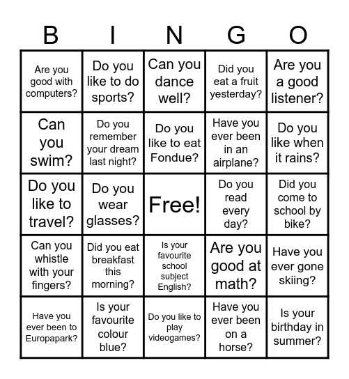 Talking Bingo Card