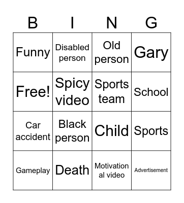 Instagram bingo Card