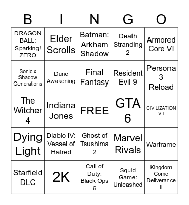 Gamescom ONL 2024 Bingo Card