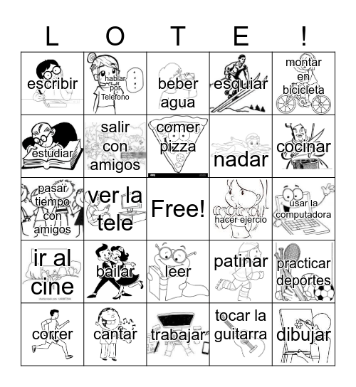 What do you like to do? Bingo Card
