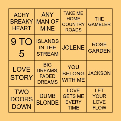 COUNTRY BINGO Card