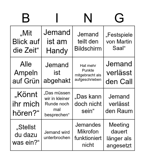 Shopfloor Bingo Card