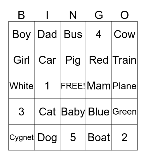 Cygnet's Bingo Card