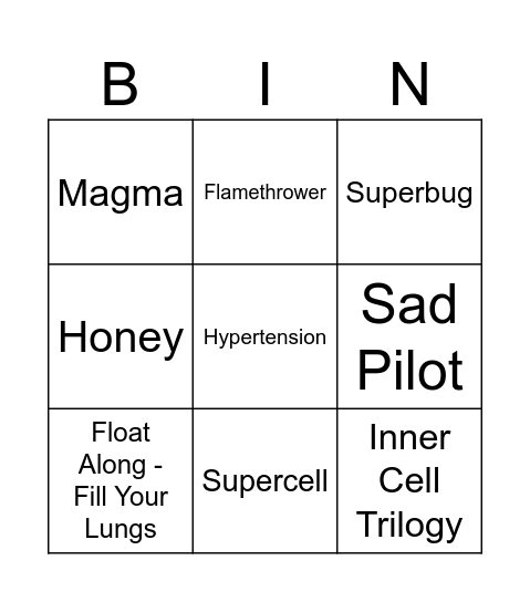 bsoton Bingo Card