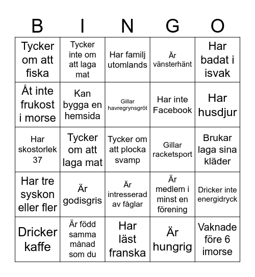 Mingelbingo Card