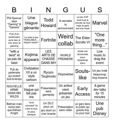 GAMESCOM 2024 Bingo Card