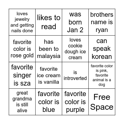 Period 1 Bingo Card