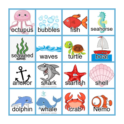 ocean Bingo Card