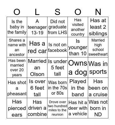 Find someone who..... Bingo Card