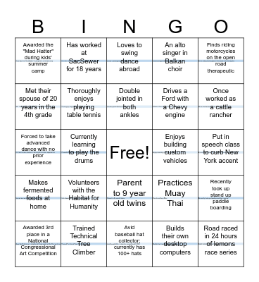 Supervisor Academy - Ice Breaker Bingo Card