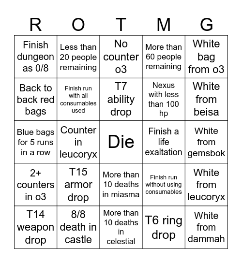 o3 Bingo Card