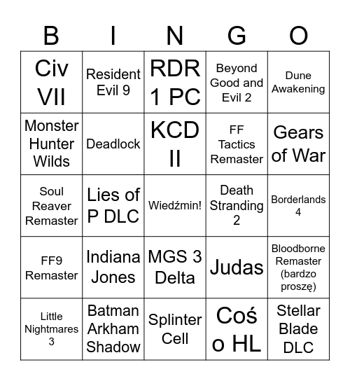 Gamescom 2024 Bingo Card