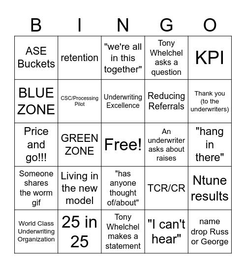 I hate it here Bingo Card