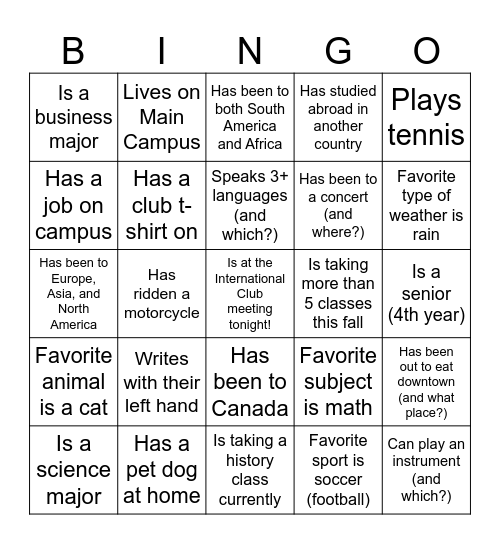 Welcome Bingo - Collect The Names Bingo Card