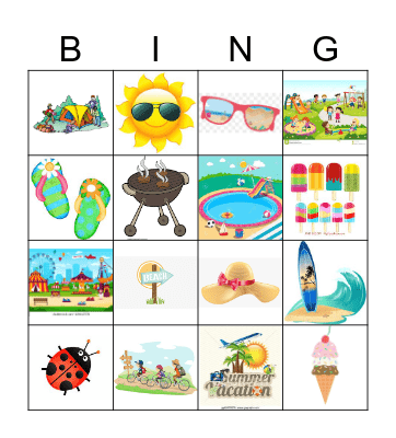 Summer Time Bingo Card