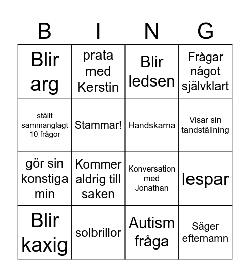 Idagangsterbingo Card