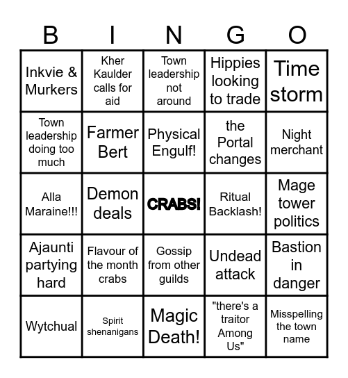 Umberfloe Bingo Card