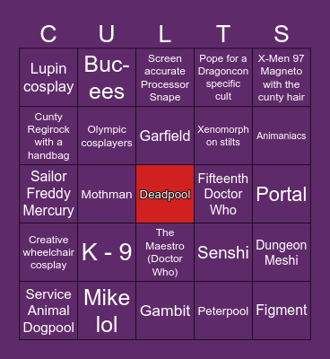 Dragoncon 2024 Bingo! Bingo Card