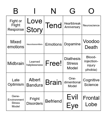 Lesson 2 Bingo Card