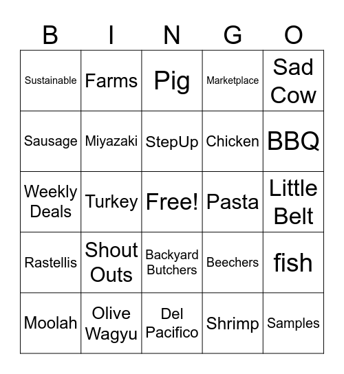 Crowd Cow Bingo Card